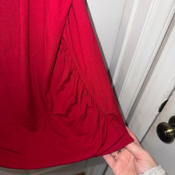 Talbots NWT 3/4 sleeve Burgundy Red Blouse 2x thin stretchy comfort casual solid - Picture 5 of 6